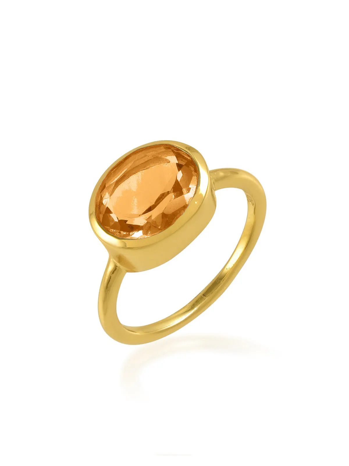 SALE - SHYLA JEWELLERY OVAL CHUNKY RING CITRINE - FINGERRING