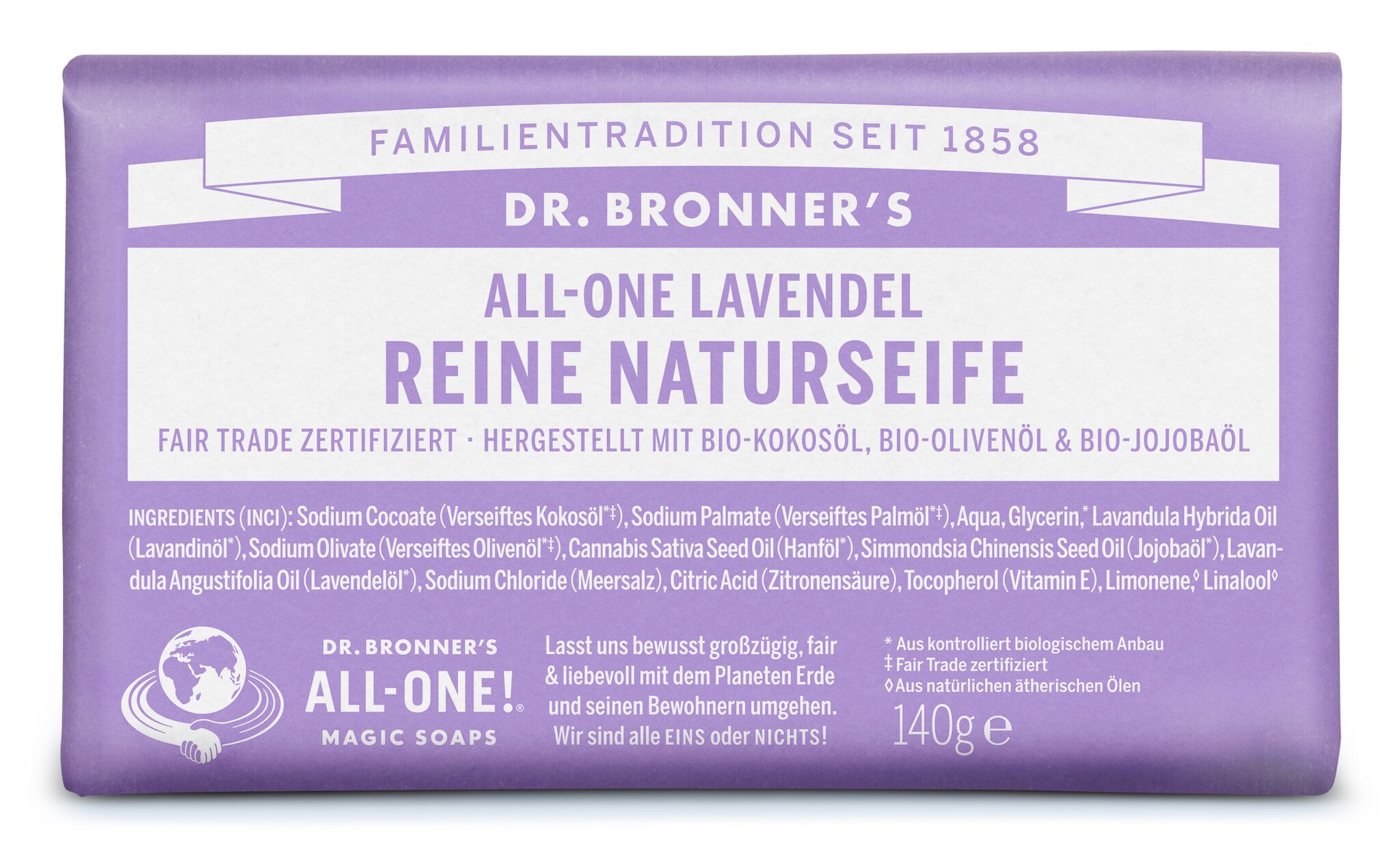 DR. BRONNER'S SOAP BAR LAVENDEL